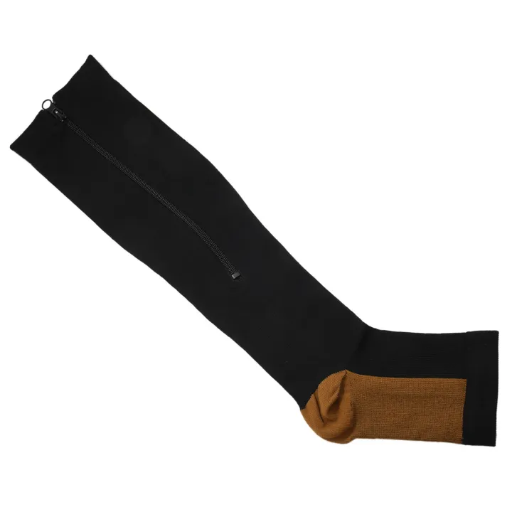 2X%20Compression%20Stockings%20Nylon%20Zipper%20Compression%20Sock%20Leg%20Knee%20Support%20Open%20Toe%20Varicose%20Veins%20Stretch%20Socks(Black)XXL%20-%20Image%203