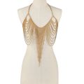 Multi Layers Chest Bra Chain Body Jewelry Necklace For Women Metal Body Chain Harness Party Music Festival Accessories.
