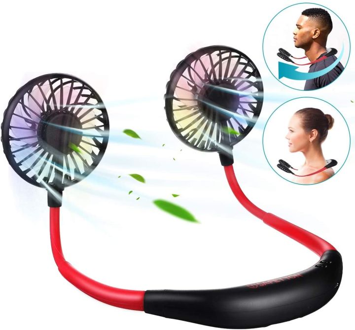 4th Generation 2000MAH Rechargeable neck Fan with light // Kitchen Fan // Sports Fan // neck fan