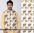 Premium Floral Print Silk Waistcoat (Koti). 