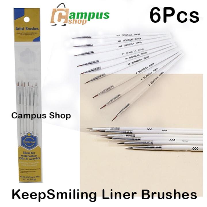 Keep Smiling Liner Brushes Set Of 6