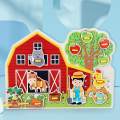 Wooden Sensory Board Life Scene Development Busy Board for Birthday Gifts Boys Girls. 