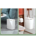 9L Cover Wall Mounted Trash Can with Lid Waste Bin Kitchen Cabinet Door Hanging Trash Green. 