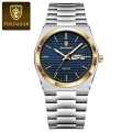 Pedagr Man Wristwatch Fashion Business Luminous Waterproof Date Week Men Clock Stainless Steel Casual Men's Quartz Watches.