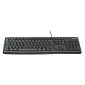 Logitech K120 Wired Keyboard for Windows, USB Plug-and-Play, Full-Size, Spill Resistant, Curved Space Bar PC/Laptop - English Layout. 