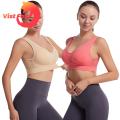 Vist Fox Vest Bra Wide Shoulder Strap Seamless Gather Mesh Back Fitness Bra. 
