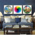Kids Puzzle 1000 Pieces Colorful Rainbow Round Geometrical Photo Puzzle DIY Educational Reduce Stress Toy Jigsaw Puzzle Paper. 