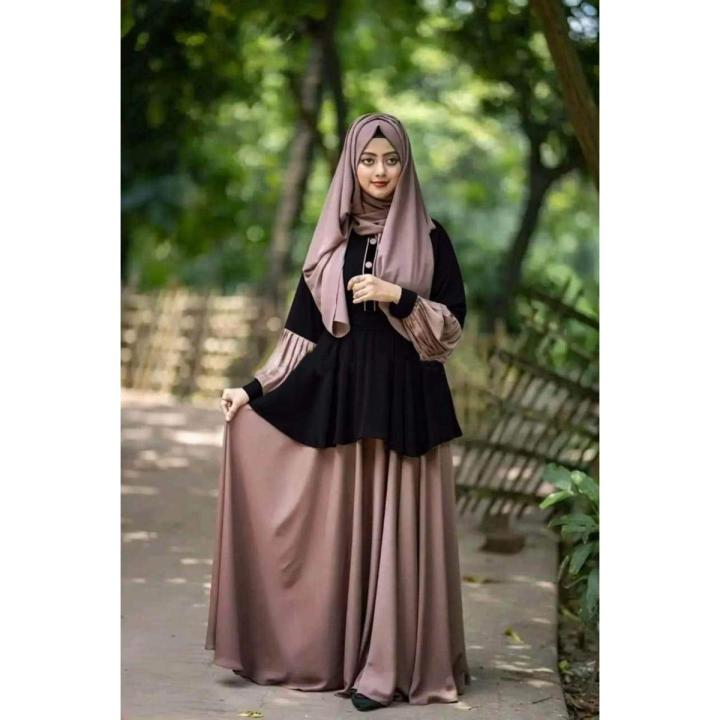 Arabian Irani Style Abaya Moriyam Burkha Dubai Cherry Georgette Borkha For Girls/Women