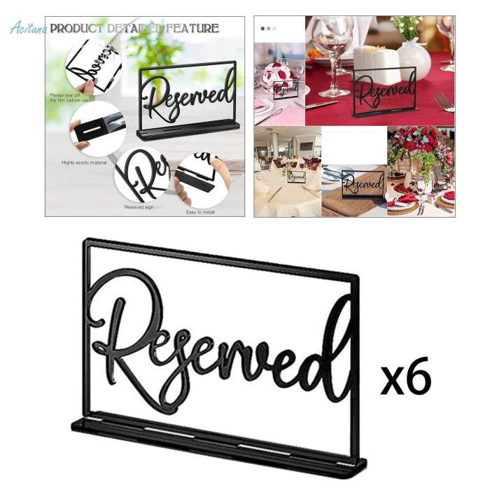 6x%20Reserved%20Table%20Signs%20Decoration%20Standing%20Reservation%20for%20-%20Image%207