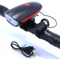 Bicycle Light and Horn waterproof Rechargeable 2 in ona Light and Horn ( many other color).