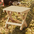 Small Folding Stool Portable Wooden Stool Chair Lightweights Fold-Up Step Stool Folding Foot Rest for Outdoor 28x26x22cm. 