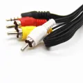 1M 3.5mm Jack Plug to 3 RCA Adapter AUX Cable- Male to Male Audio Video AV Cable Wire -For Speaker Laptop TV Computer Cables. 