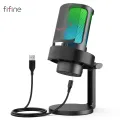 FIFINE USB Microphone for Recording and Streaming on PC and Mac,Headphone Output and Touch-Mute Button,Mic with 3 RGB Modes -A8. 