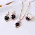 6Pcs Fashionable Leather Belt Butterfly Causal Watch and Bracelet Stone Jewellery Set for Women Box Free.