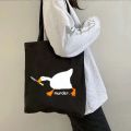 Funny Honk Untitled Goose Game Lovely Meme Duck Cute Cartoon Animal Shoulder Canvas Tote Bag Harajuku Shopping Shopper Handbags.