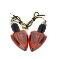 2pcs 12v Mini Motorcycle Motorbike Turn Signal Indicators Arrow Carbon Amber Light. 