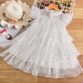 Little Girls Party Dress for Flying Sleeve Children Christmas Clothes 2024 New Flower Girl Birthday Princess Dress for 3-8Y Kids.