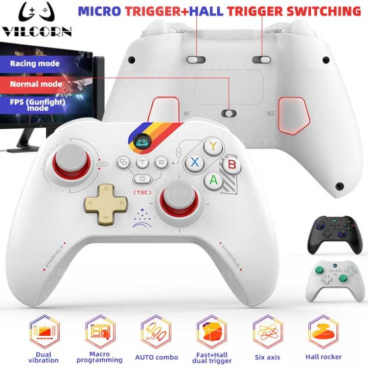 Joystick Joystick for Pro Game FPSm/Swit Wireless Game Control Hall Linear Trigger VILCORN RGB Controller for PC/Stea Laptop/Android/IOS