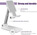 Foldable Desktop Phone Stand Holder – Adjustable Portable Mobile Stand for Desk, Table & Video Viewing.