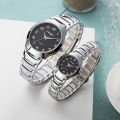 Feiwo Cross border Foreign Trade New Large dial Glow Steel Band Elderly Couple Watch Waterproof Quartz Watch Men's Watch.