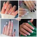 Menggh 24pcs Long Ballerina Fake Nails with Design Tip Long False Nails Wearable Nail Art. 