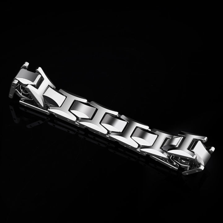 10.5mm%20Width%20High%20Polished%20Tungsten%20Carbide%20Bracelet%20with%20Magnet%20Stones%20Germanium%20for%20Men%20Jewelry,%20Engraving,%20-%20Image%202