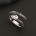 Exquisite and fashionable ins style Korean version of Chi Lian men's silver python open ring simple live broadcast bracelet.