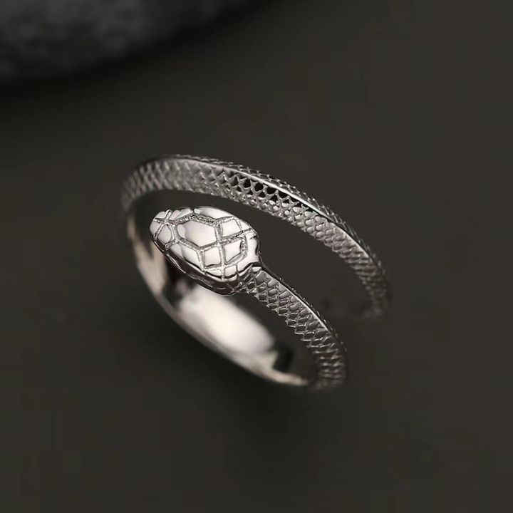 Exquisite%20and%20fashionable%20ins%20style%20Korean%20version%20of%20Chi%20Lian%20men's%20silver%20python%20open%20ring%20simple%20live%20broadcast%20bracelet%20-%20Image%202