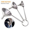 3 in 1 Funnels for Filling Bottles Stainless Steel Small Kitchen Funnel Set for Transferring Essential Oils Liquid - Silver. 