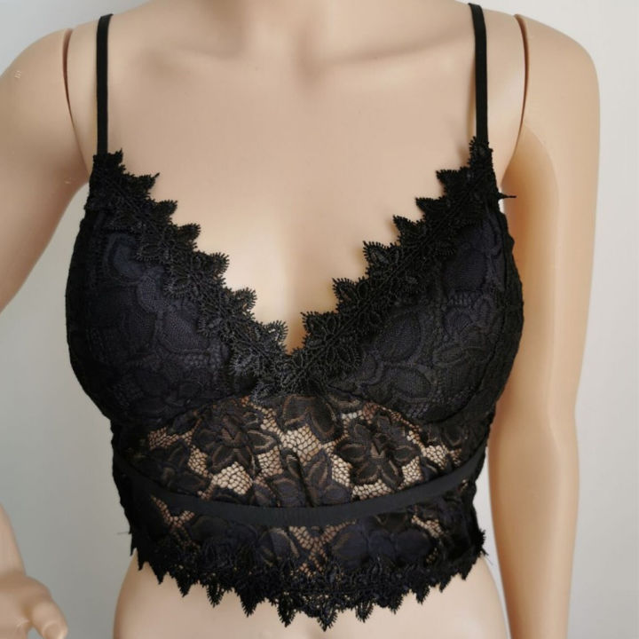Women%20Adjustable%20Straps%20Lace%20Padded%20Brassiere%20Crop%20Top%20Vest%20-%20Image%203