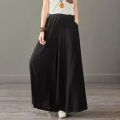 New Literary Leisure Cotton Linen Loose Large Size Wide Leg Pants High Waist Straight Long Pants.