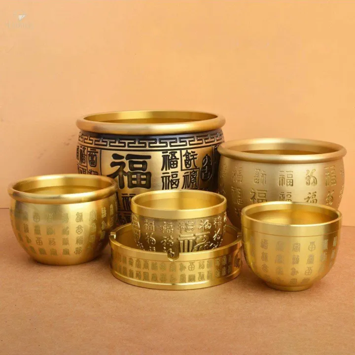 2x%20Brass%20Feng%20Shui%20Bowl%20Wealth%20Chinese%20Traditional%20Lucky%20Cornucopia%20Statue%20Sculpture%20Lucky%20Figurine%20Folk%20Treasure%20Bowl%20for%20-%20Image%209