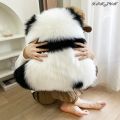 Throw Pillows Super Cute Angry Panda Back View 100% Wool / Artificial Wool Back Cushion for Bed Sofa Cushion Floor Cushions Cozy. 