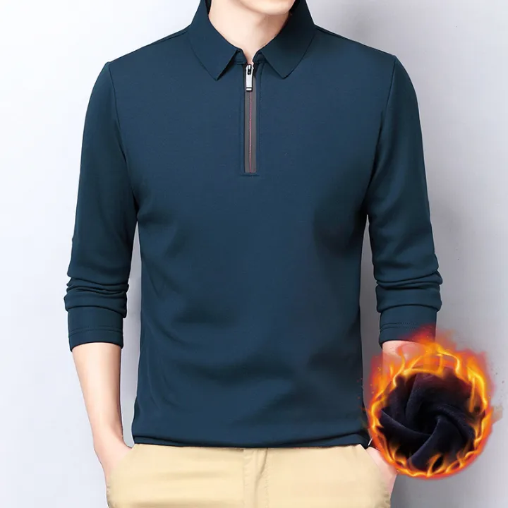 Fall%20and%20Winter%20Fleece%20Long%20Sleeve%20T-Shirt%20Men's%20Business%20Casual%20Roll-Neck%20Men's%20Polo%20Shirt%20Half-Zip%20Underwear%20Base%20Layer%20-%20Image%204