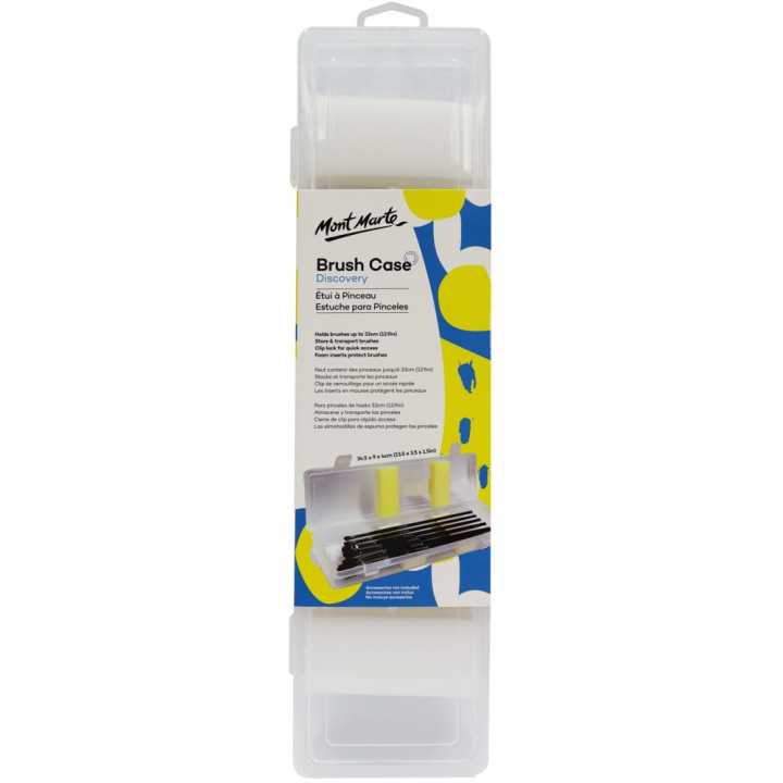 Mont Marte Brush Case Plastic case with clip locks for quick access