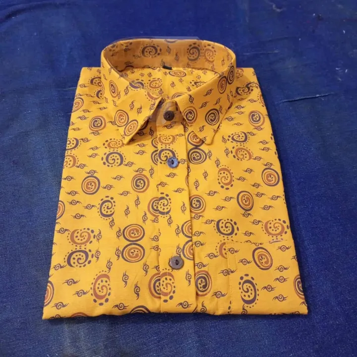 Cotton%20Block%20Print%20Half%20Shirt%20for%20Men%20-%20Image%202