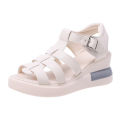 Cut-out buckle sandals women's outerwear 2022 summer new open toe casual vintage flat roman shoes sandals wholesale.