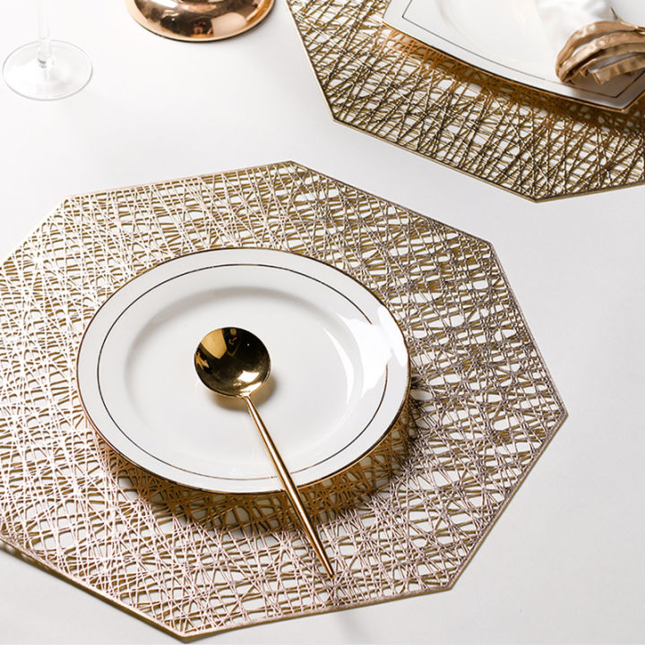 6%20pcs%20PVC%20Geometric%20Gold%20Silver%20Hollow%20Placemat%20/%20Cup%20Mat%20Home%20Decoration%20Table%20Mats%20Kitchen%20Tool%20For%20Dining%20Table%20Bowl%20Plate%20-%20Image%202