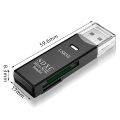 1pc 2 in 1 USB 3.0 USB Card Reader Micro SD TF Memory Card Adapter PC Laptop Extension Converter Mobile Phone Card Reader Rider.