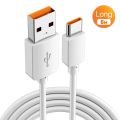 White Type C Extended Data Cables 2.8/5/8/10m Ultra-long Type C Charging Cable Durable Thickened PVC Overlength USB Charger Cables. 