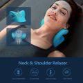 Neck and Shoulder, Neck Stretcher to Relieve Neck Pain, Neck Stretcher, Chiropractic Pillow for Cervical Spine Pillow Neck (Blue).