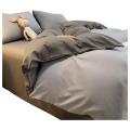 Modal Four-Piece Bed Set Summer Gray High-Grade Bed Sheet Duvet Cover Duvet Cover Fitted Sheet Dormitory Bedding Three-Piece Set. 