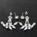 New Crystal Front Back Double Sided Stud Earring For Women Fashion Ear Cuff Piercing Earring Gift. 