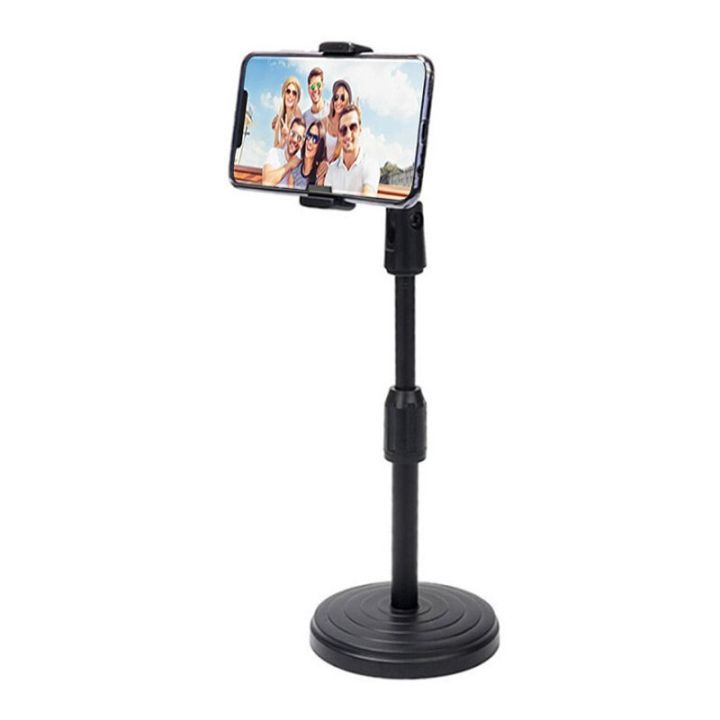 Desk Mobile Phone Holder Stand 360 Rotate for Live Streaming Shoot YouTube TikTok Video Round Smartphone