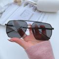 High Quality Square Polarized Sunglasses For Women Retro Oversized Double Bridge Sun Glasses Men Luxury Big Metal Goggle Shades.