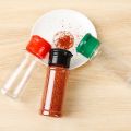 3Pcs Plastic Spice Salt Pepper Shaker Seasoning Jar Portable Camping Condiment Vinegar Bottle Kitchen Cruet 100 Ml. 