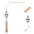 Wood Handle Stainless Steel Garden Weeder Removal Cutter Tools.