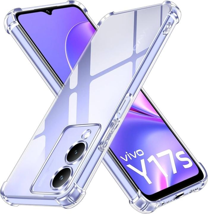 For Vivo Y17S Shockproof TPU Bumper Clear Soft Silicone Acrylic