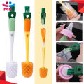 4 In 1 Multifunctional Cleaning Brush Long Handle Household Upgrade Cup Brush Creative Carrot Cup Cleaning Brush Baby Bottle Nipple Brush Cleaning Tools. 