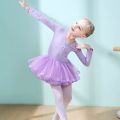 Teacher Recommended Autumn and Winter Long Sleeves Children plus Velvet Thickened Exercise Clothing Girls Gauzy Dance Dress Ballet Dancing Dress. 